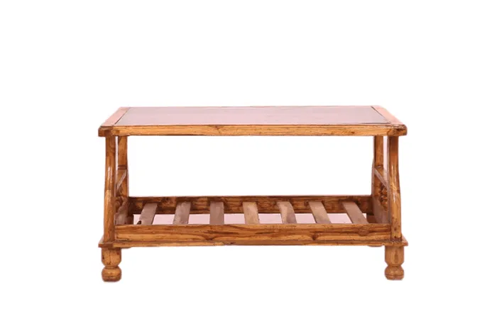 VIVDeal Glass Teak Center Table 3